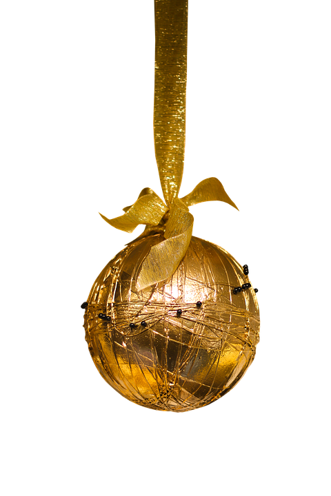 Golden Christmas Ornament Hanging