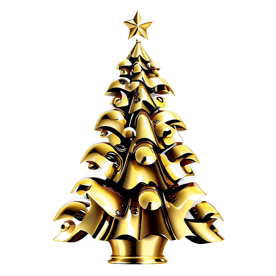 Golden Christmas Tree Decoration Ideas Png 06282024