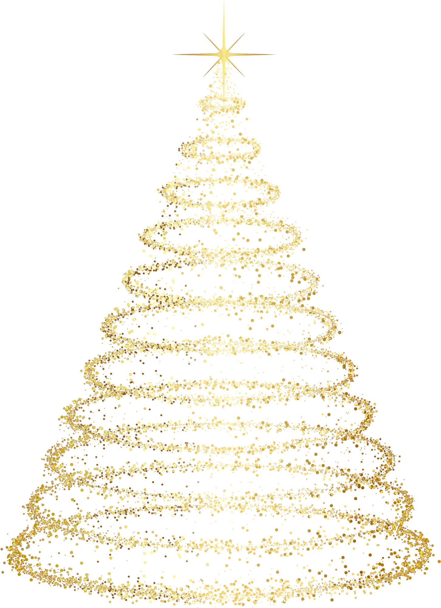 Golden Christmas Tree Illustration