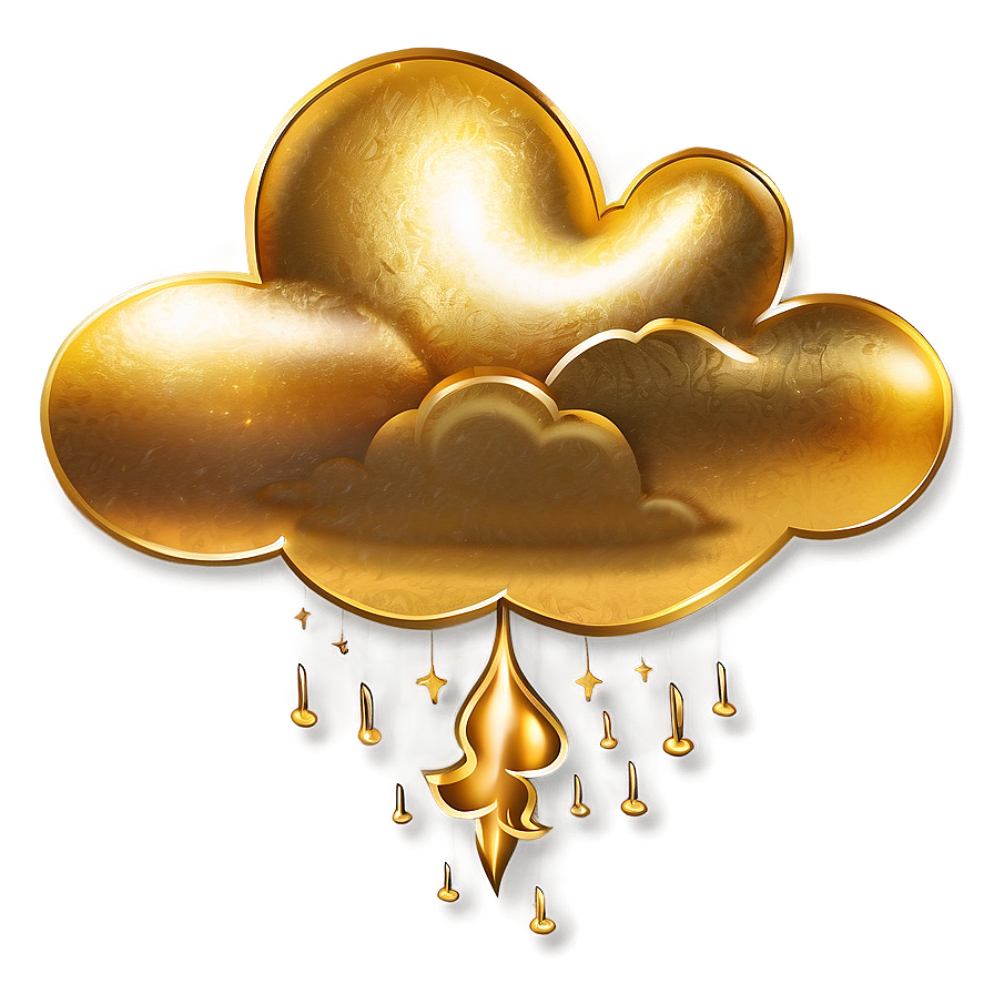 Golden Cloud Clipart Png 05252024