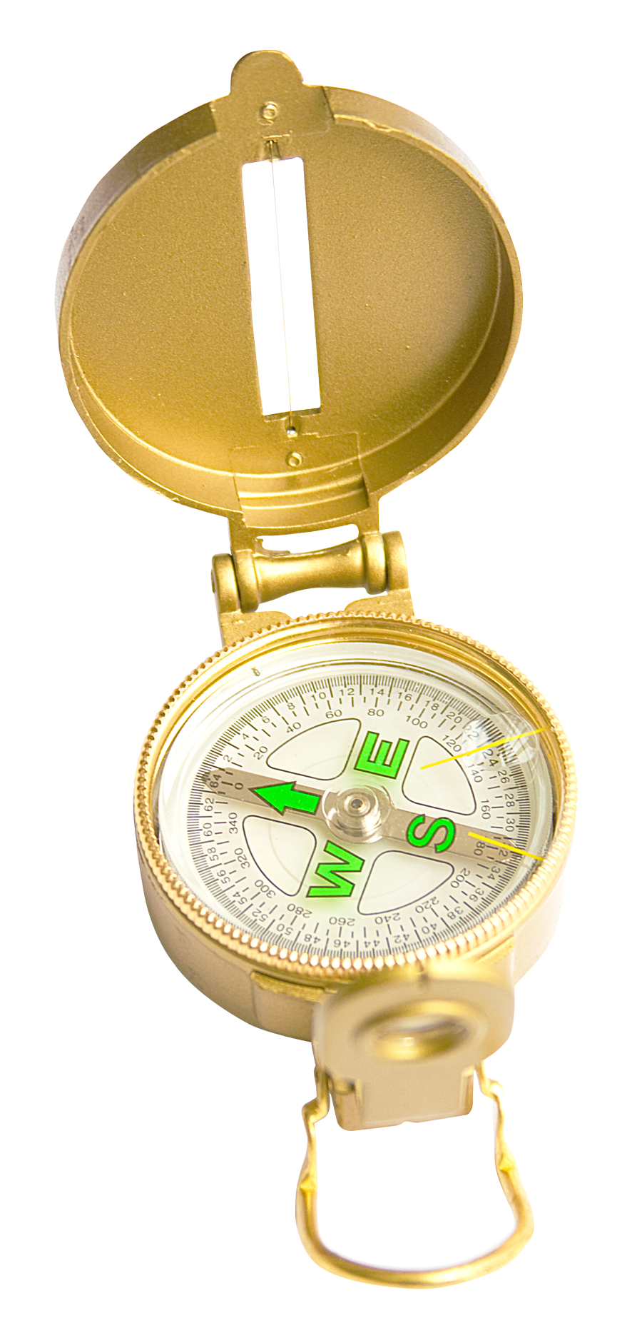 Golden Compasswith Cover Open PNG with transparent background