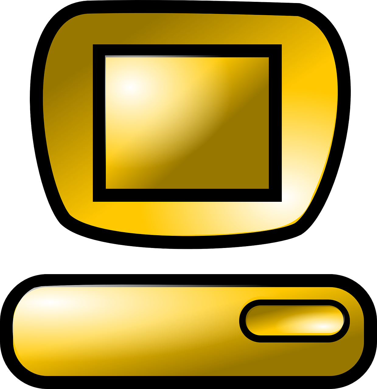 Golden Computer Monitor Icon