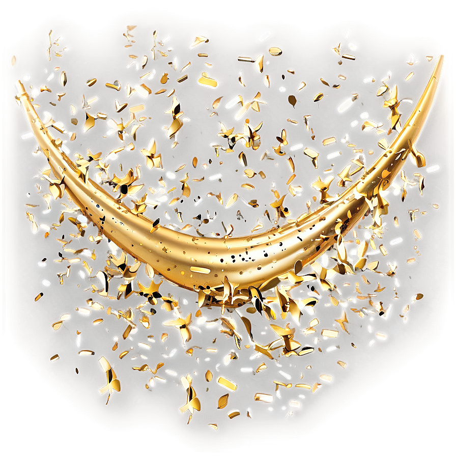 Golden Confetti Cascade Png Etj38