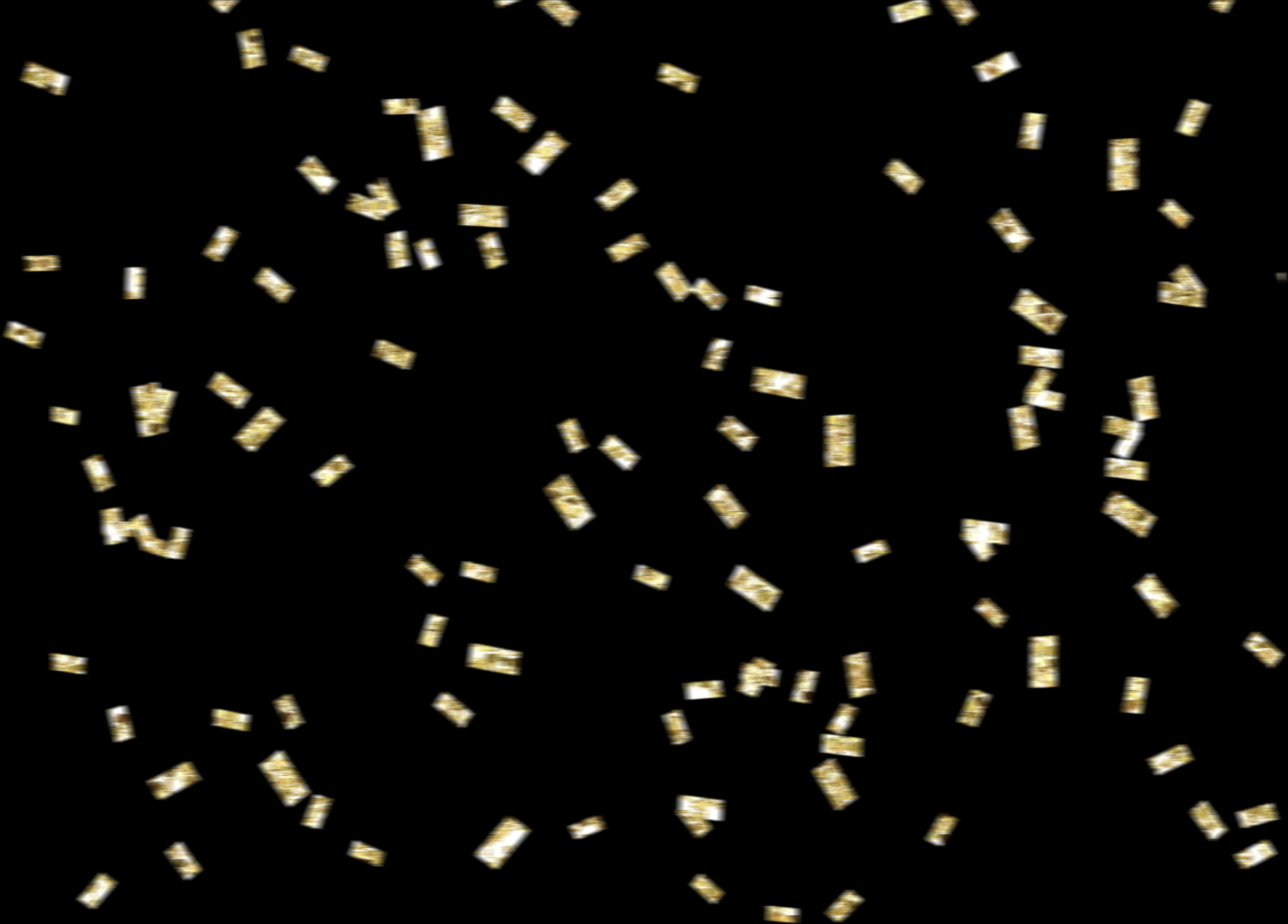 Golden Confetti Scatteron Black Background