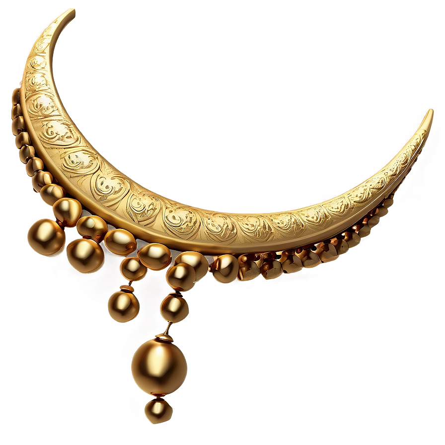 Golden Crescent Decoration Png Fes99