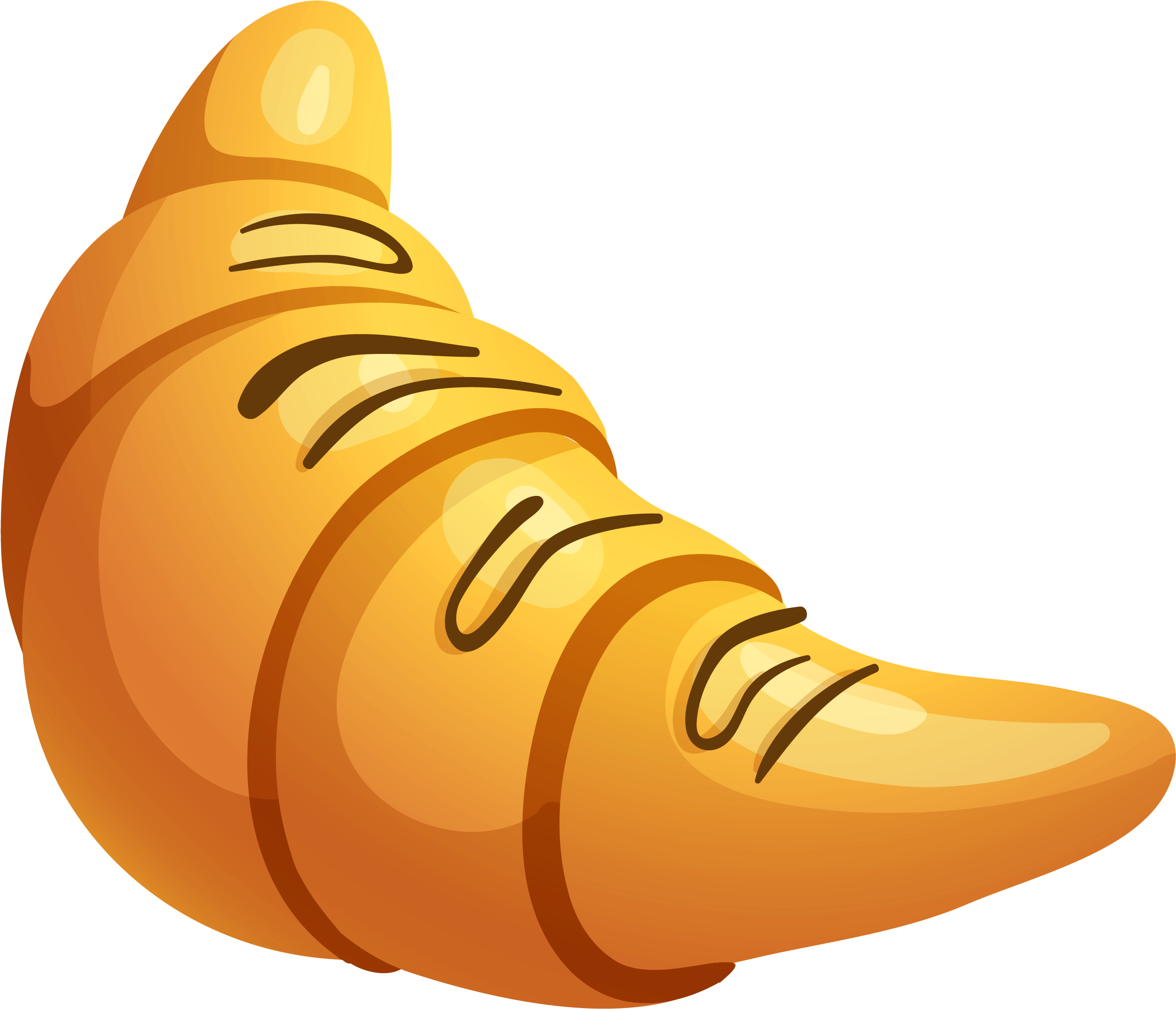 Golden Croissant Vector Illustration