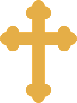 Golden Cross Graphic PNG with transparent background