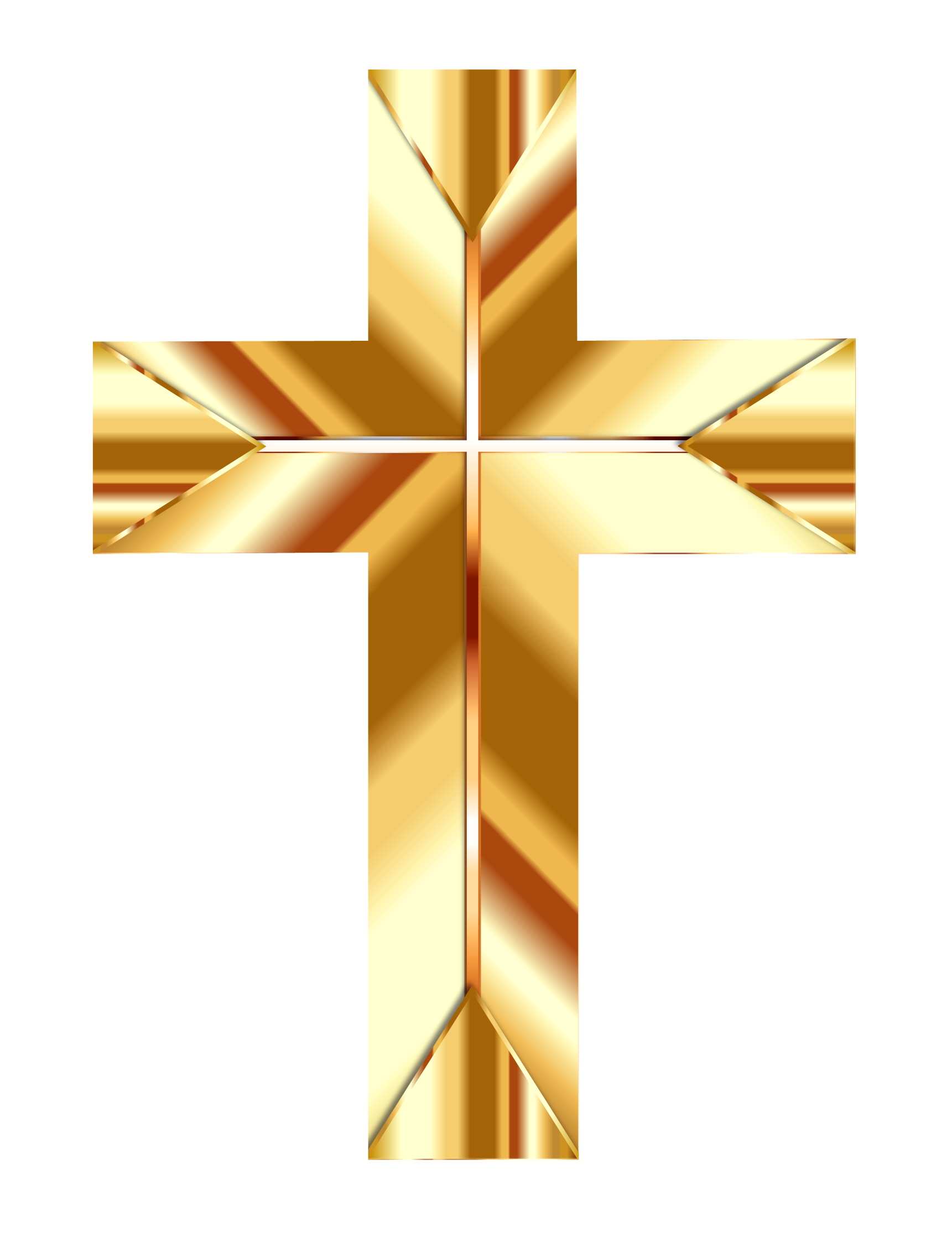 Golden Cross Icon PNG with transparent background