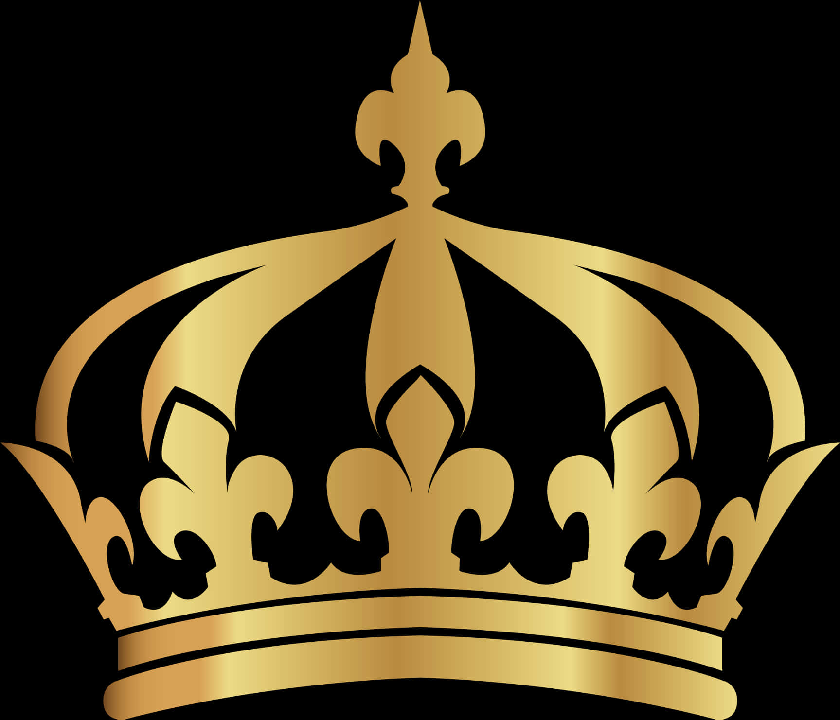 Golden Crown Graphic PNG with transparent background