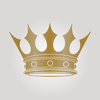 Golden Crown Graphic PNG with transparent background