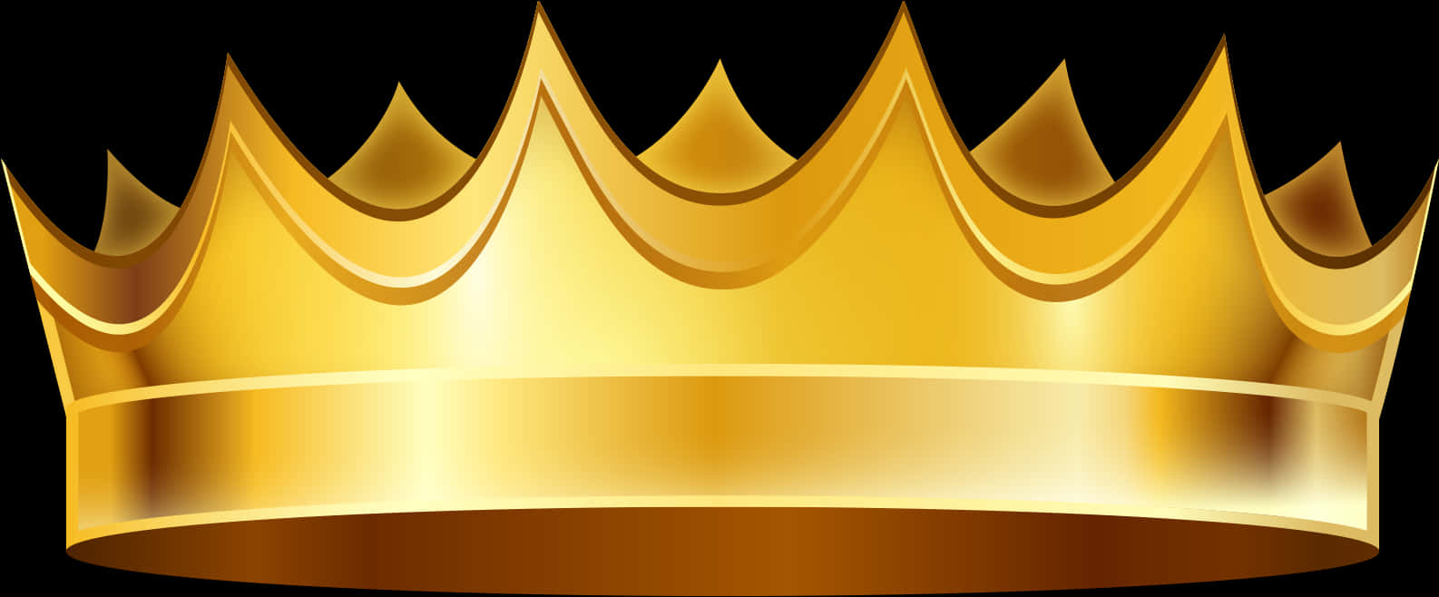 Golden Crown Graphic PNG with transparent background