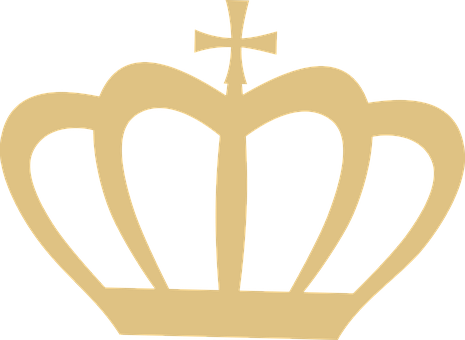 Golden Crown Graphic PNG with transparent background