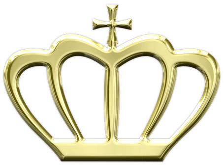 Golden Crown Graphic PNG with transparent background