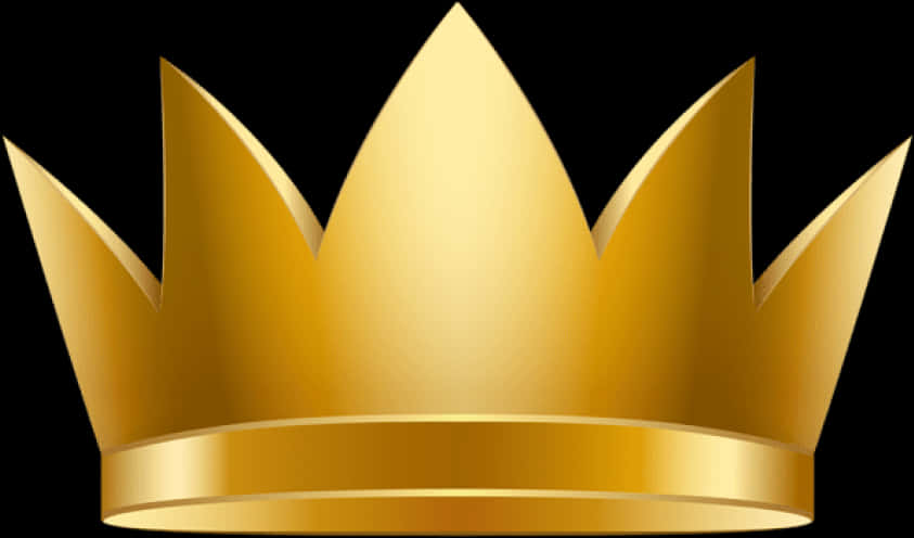 Golden Crown Illustration PNG with transparent background