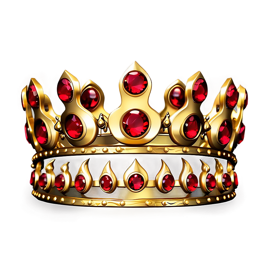 Golden Crown With Rubies Png 95