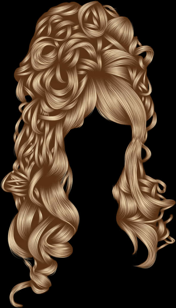 Golden_ Curly_ Hair_ Illustration