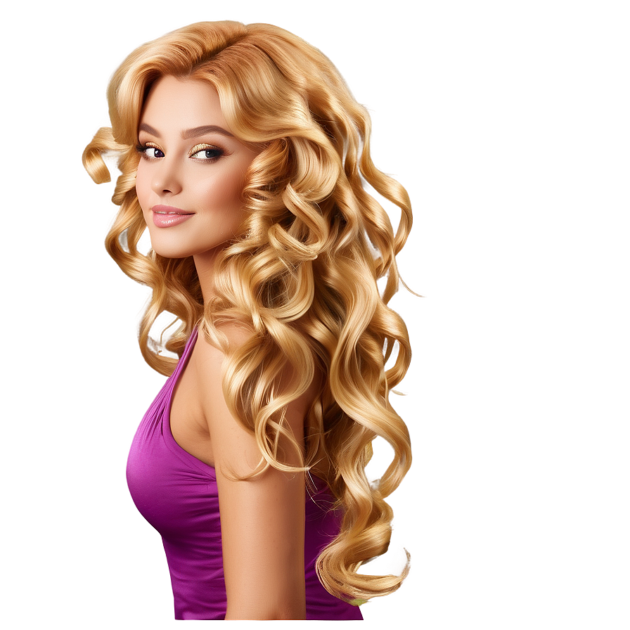 Golden Curly Hair Waves Png Lah