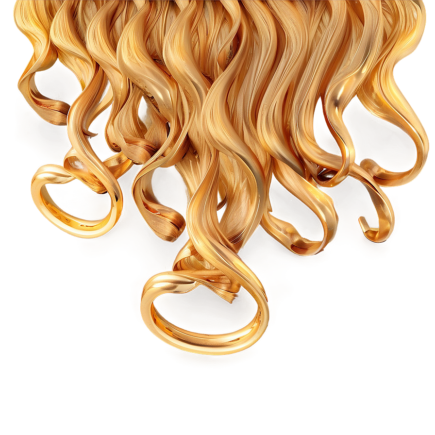 Golden Curly Hair Waves Png Mwm87