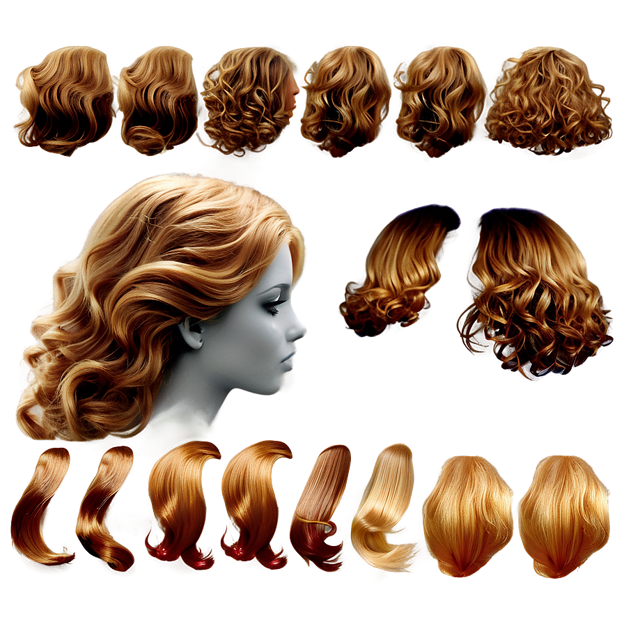 Golden Curly Hair Waves Png Pbl