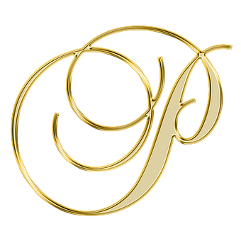 Golden Cursive Alphabet Letter G PNG with transparent background