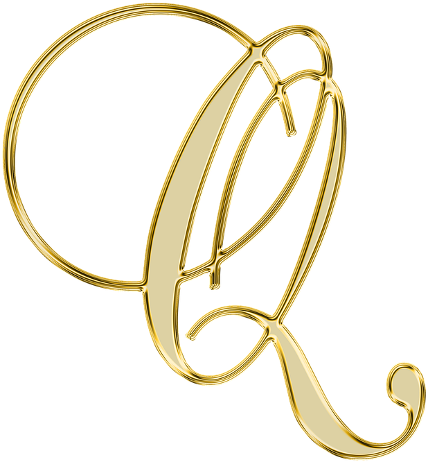 Golden Cursive Letter A