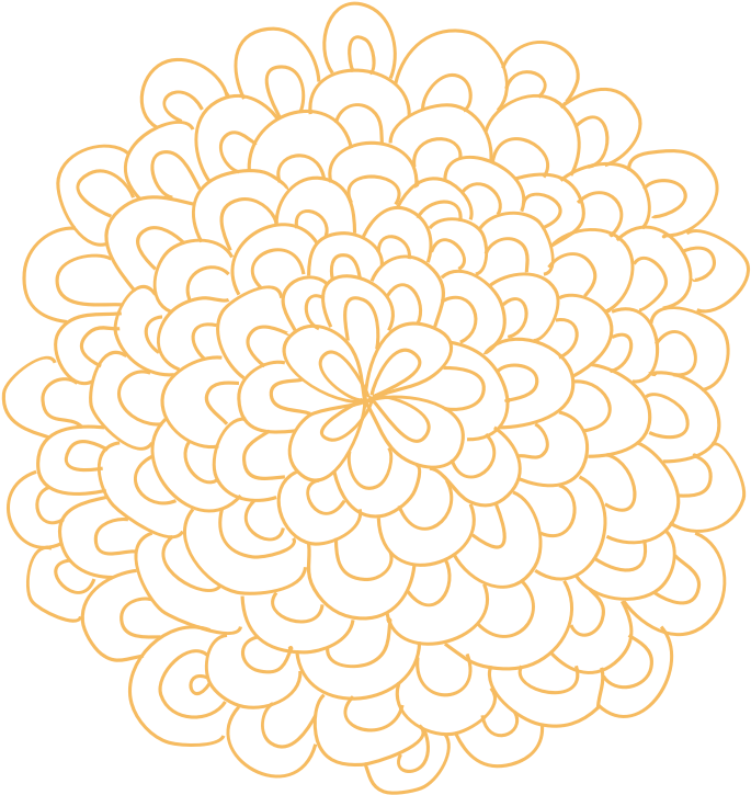 Golden Dahlia Outline Vector