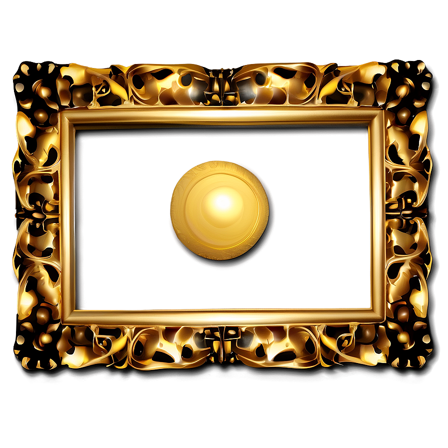 Golden Decorative Frame Png 06292024