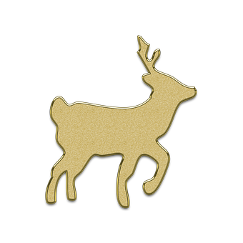Golden Deer Silhouette Graphic PNG with transparent background