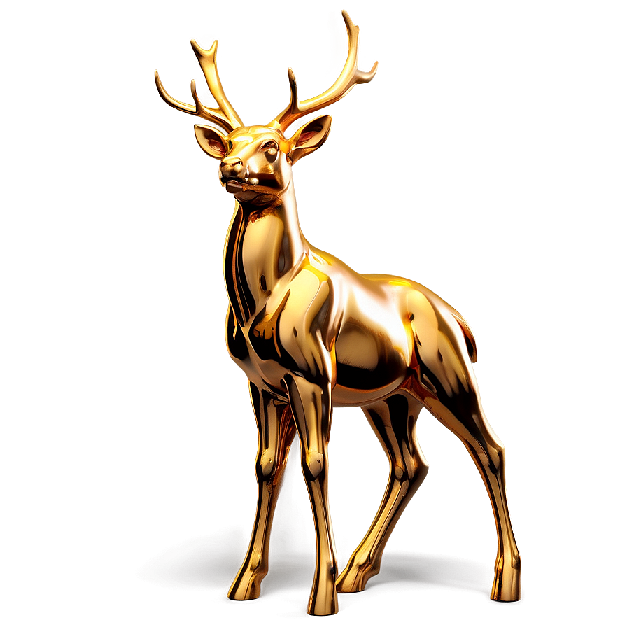 Golden Deer Statue Png 05062024