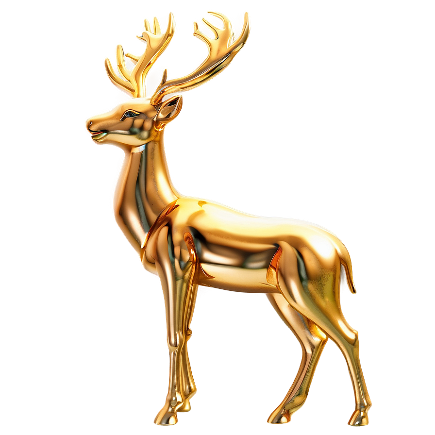 Golden Deer Statue Png Pdg58