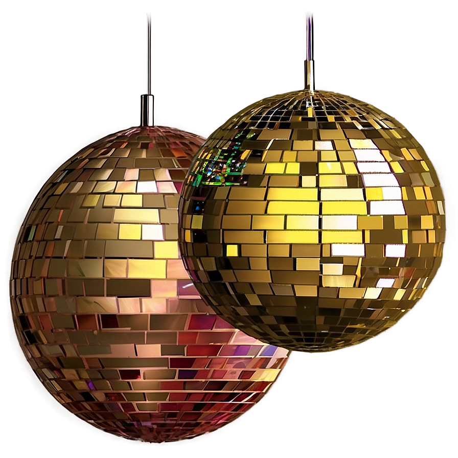 Golden Disco Balls Hanging