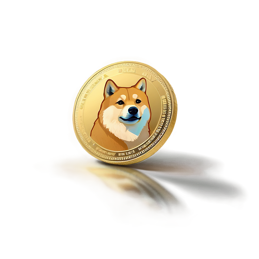 Golden Dogecoin Illustration Png 78