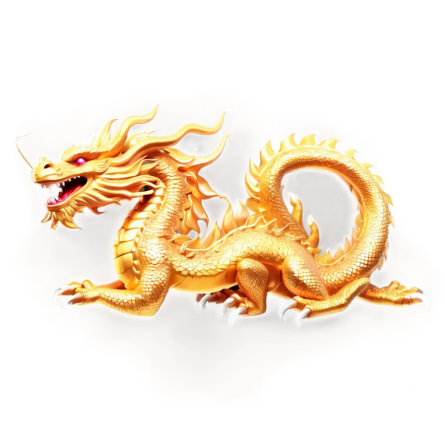 Golden Dragon Statue Png Kgp