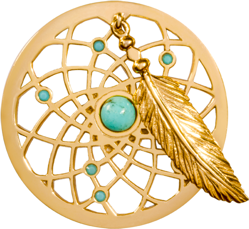 Golden Dreamcatcher Pendant