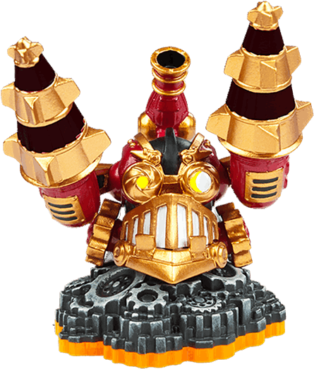 Golden Drill Robot Figurine