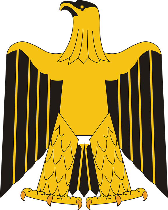 Golden Eagle Coatof Arms Iraq PNG with transparent background