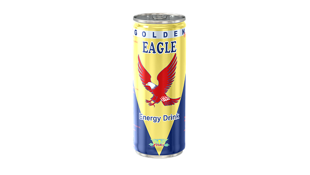 Golden Eagle Energy Drink Can PNG with transparent background