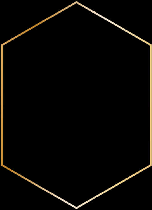 Golden Edged Black Hexagon PNG with transparent background