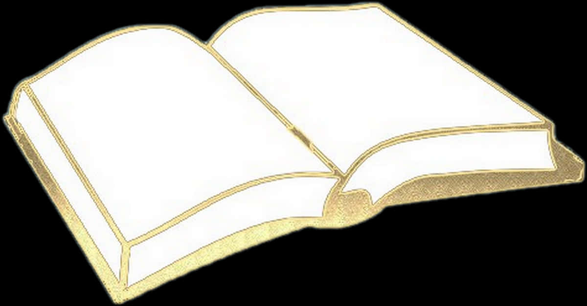 Golden Edged Open Book PNG with transparent background
