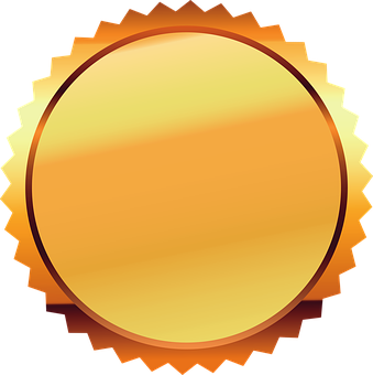Golden Emblem Seal Graphic PNG with transparent background