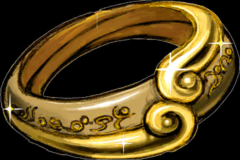 Golden Engraved Ring Illustration