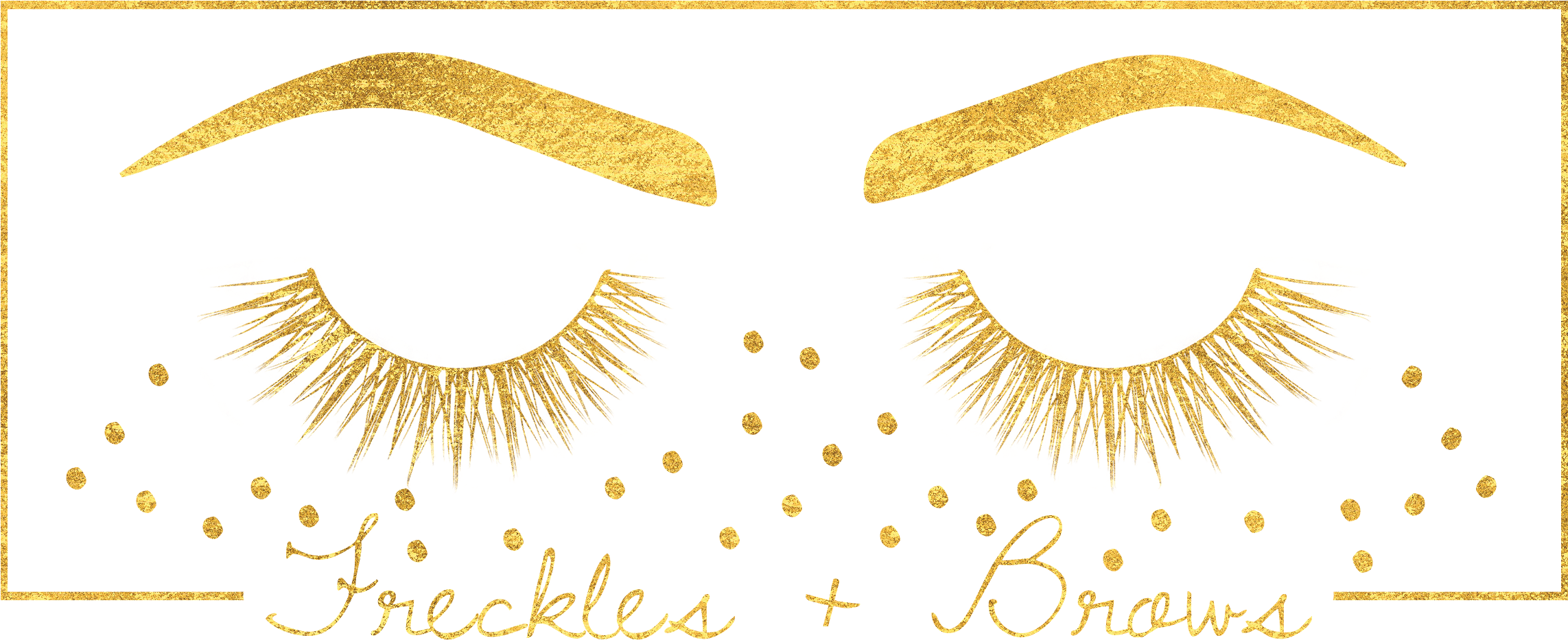 Golden Eyebrowsand Lashes Artwork PNG with transparent background
