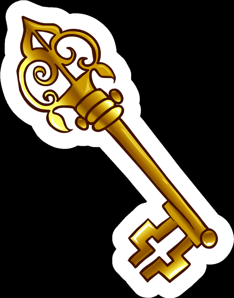 Golden Fantasy Key Sticker