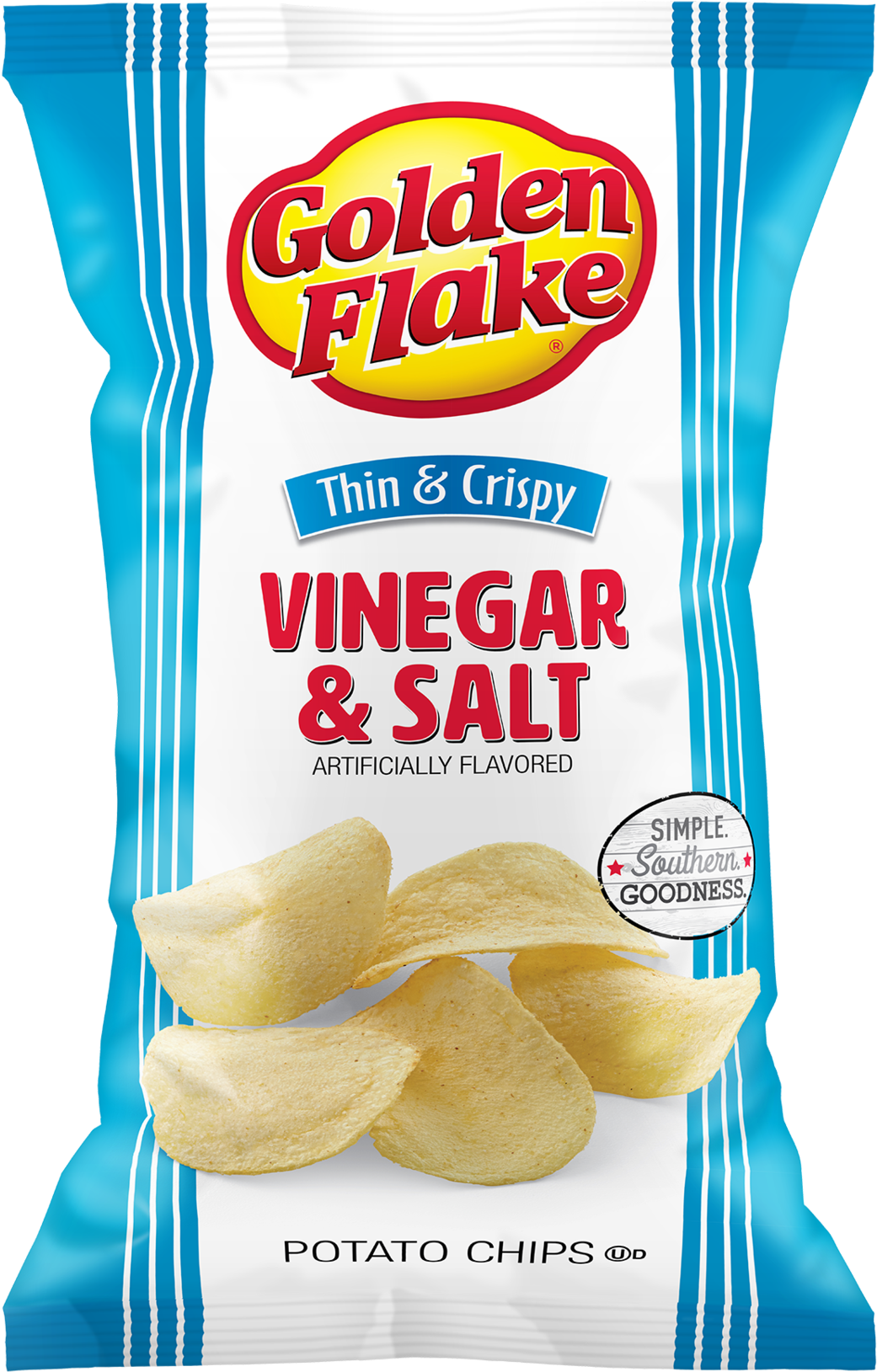 Golden Flake Vinegar Salt Chips Packaging