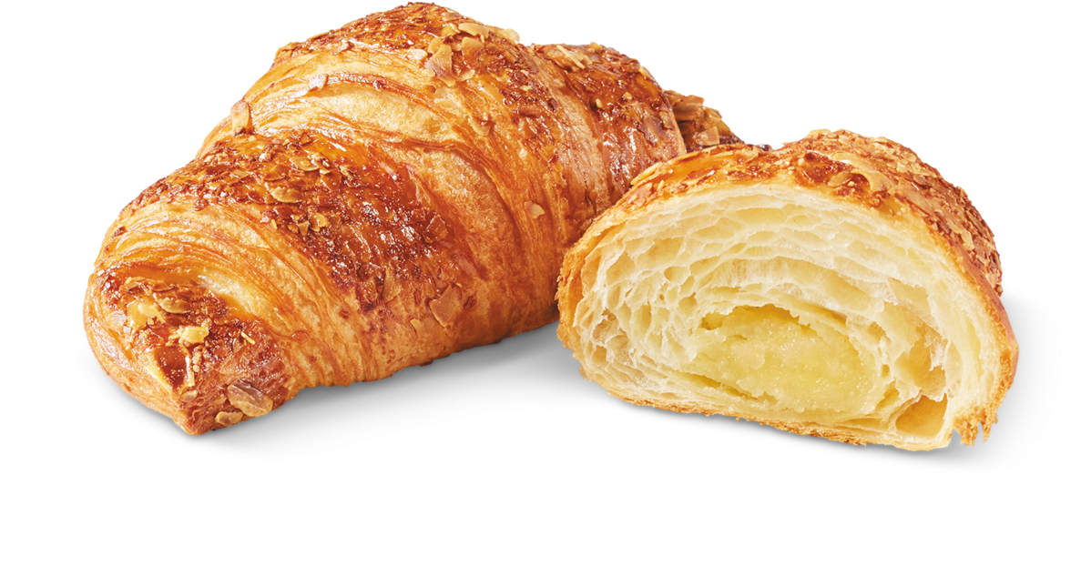 Golden Flaky Croissant Half Cut