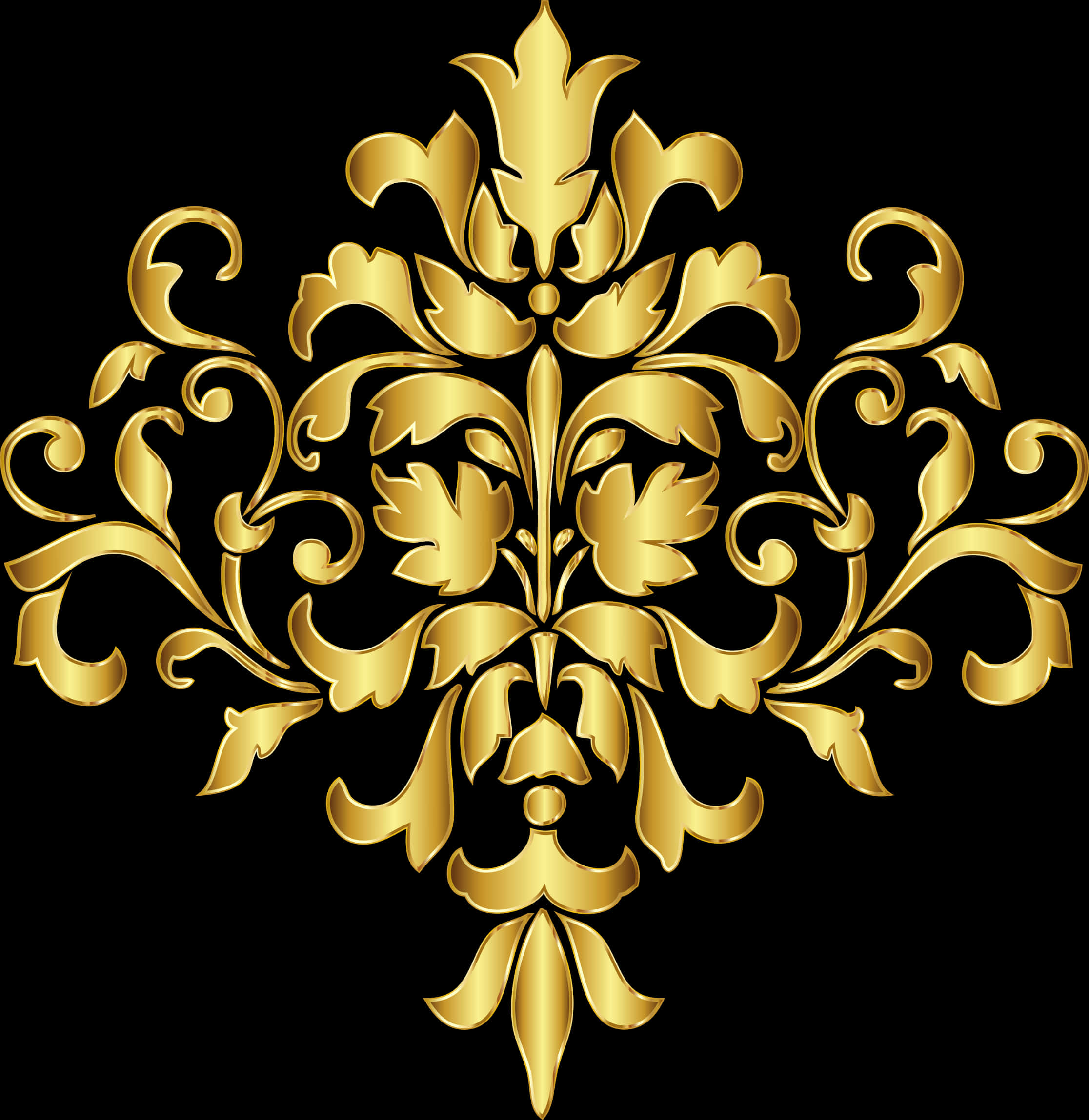Golden Fleurde Lis Design PNG with transparent background