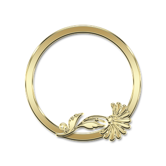 Golden Floral Bracelet Design PNG with transparent background