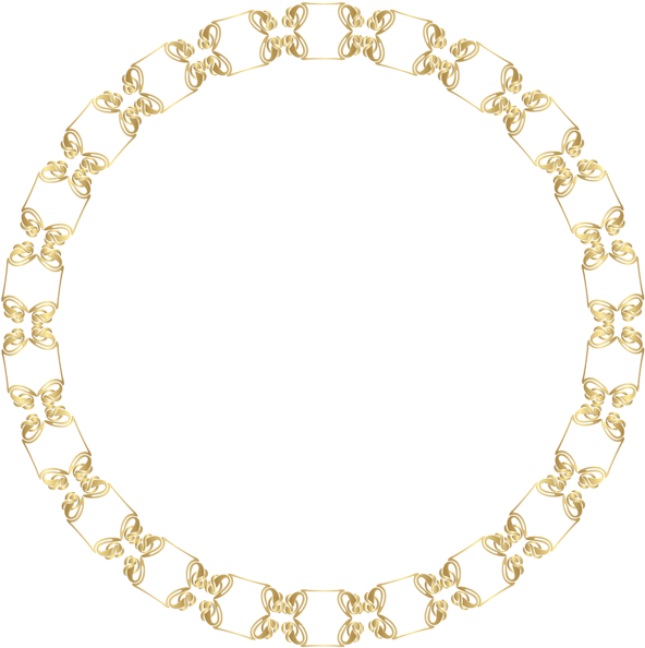 Golden Floral Circle Frame