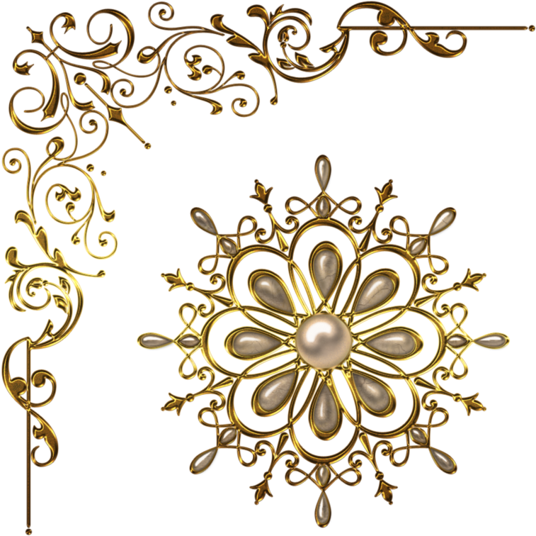 Golden Floral Corner Design