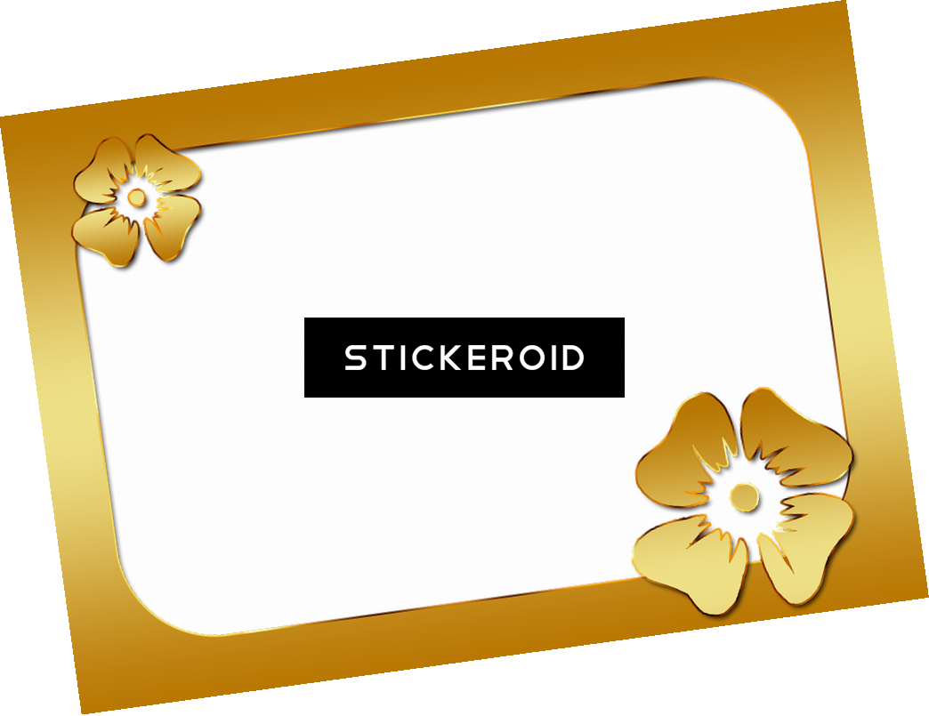 Golden Floral Frame Design